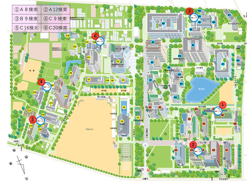 中百舌鳥キャンパス「特定屋外喫煙場所」マップ、画像